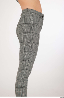 Olivia Sparkle casual dressed grey checkered trousers thigh 0007.jpg